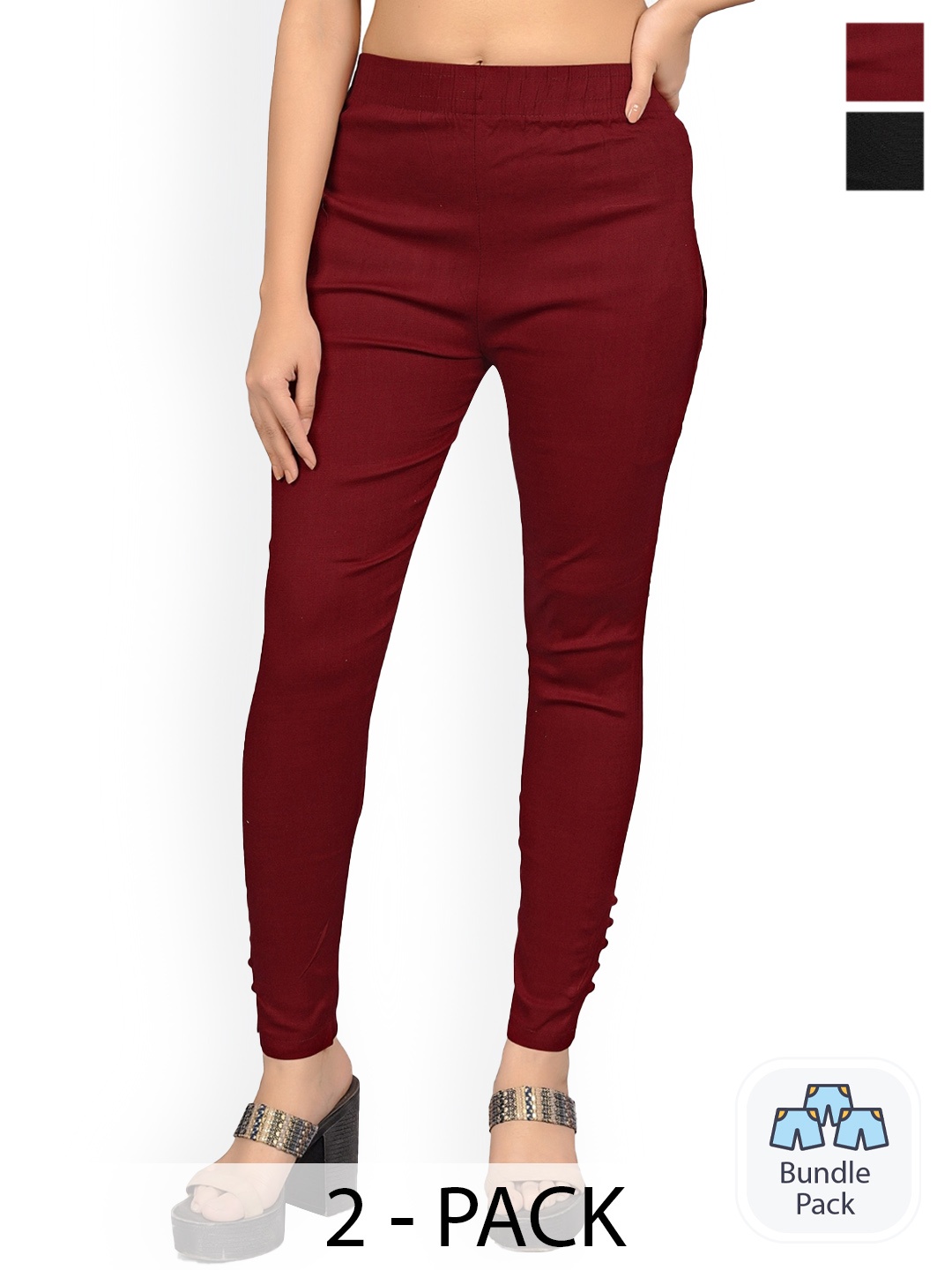 

MYSHA Women Black Comfort Straight Fit Easy Wash Trousers
