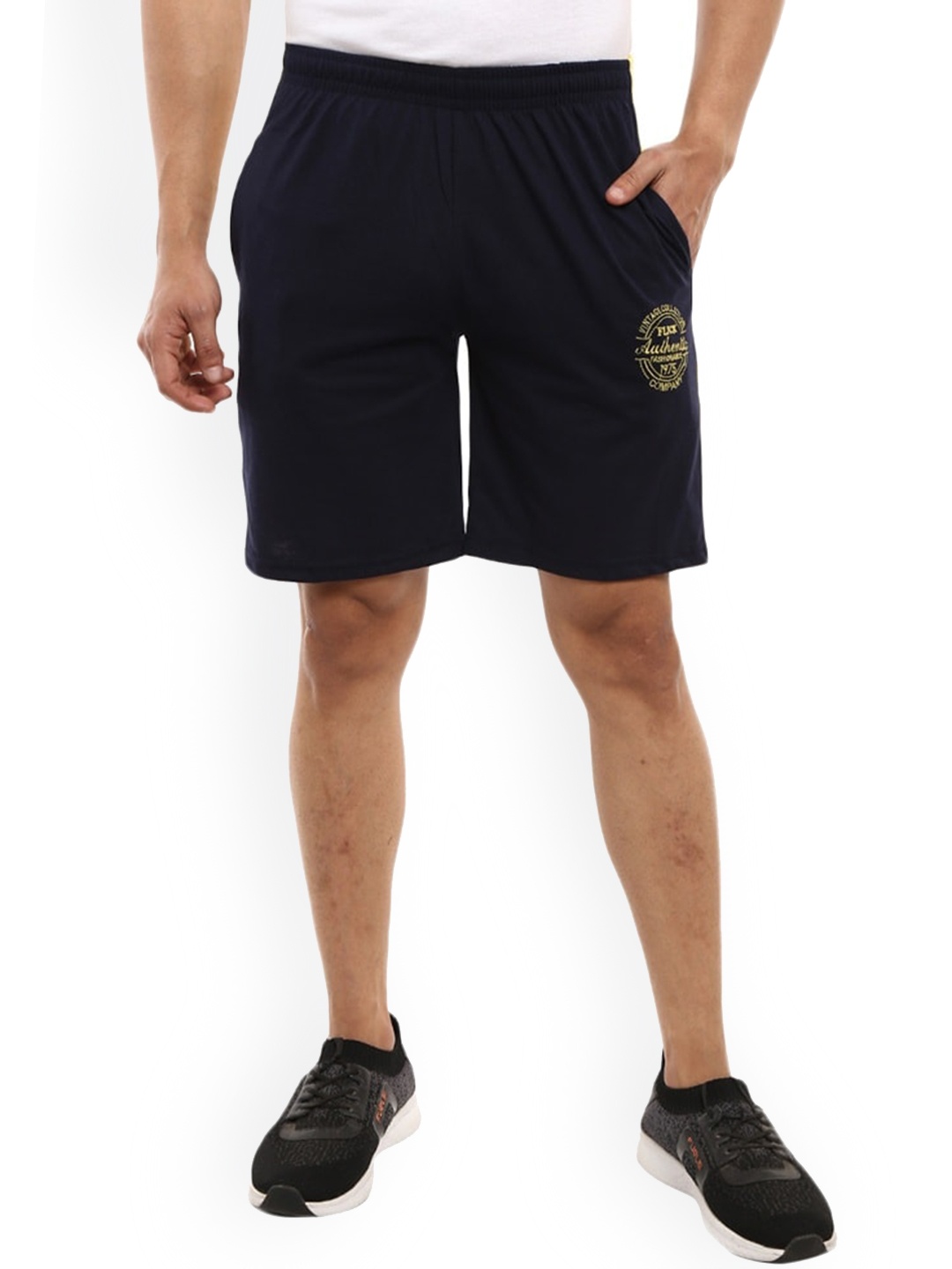 

V-Mart Men Colorblocked Mid-Rise Sports Shorts, Blue