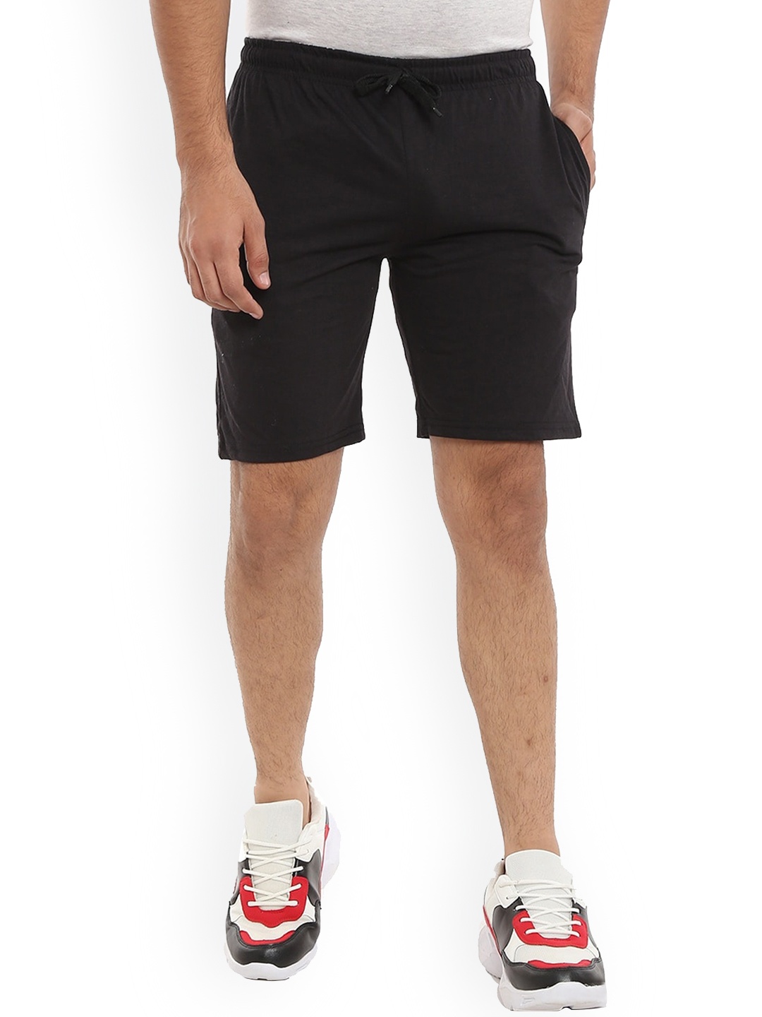 

V-Mart Men Solid Regular Shorts, Black