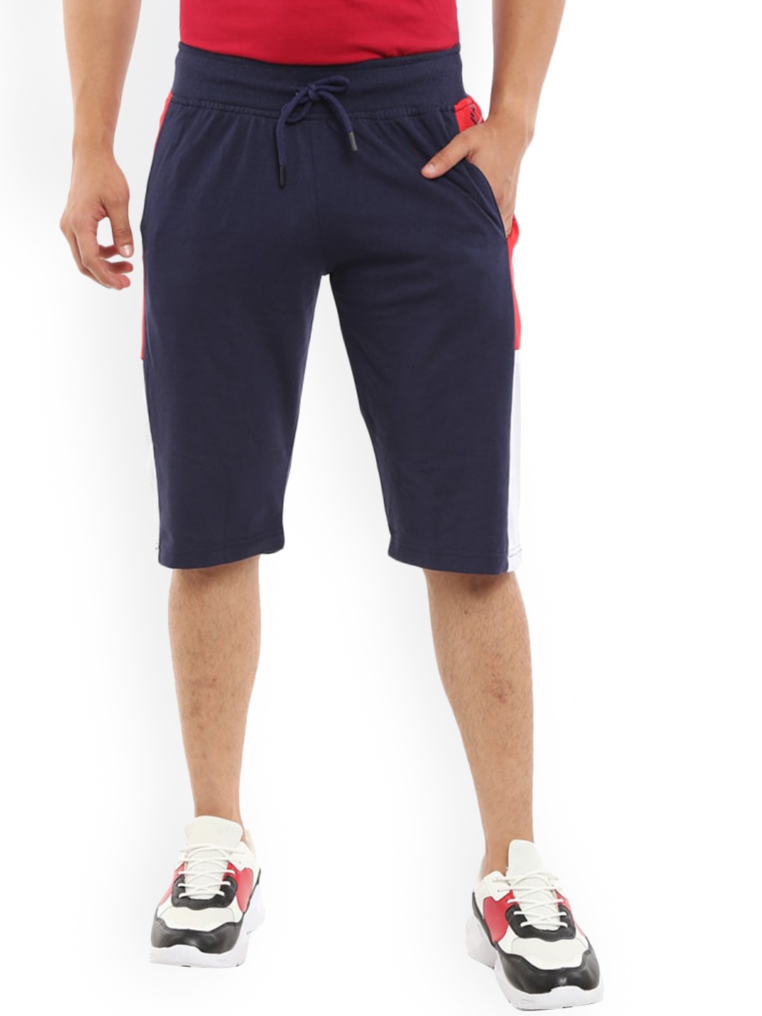 

V-Mart Men Cotton Regular Shorts, Navy blue