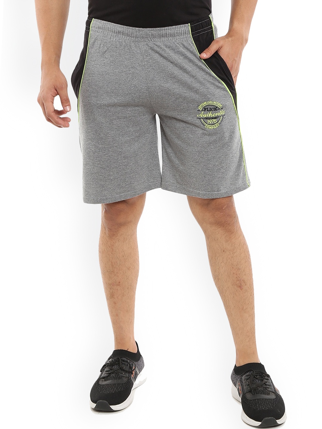 

V-Mart Men Mid Rise Cotton Shorts, Grey