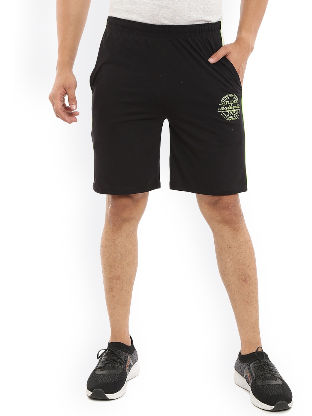 

V-Mart Men Cotton Sport Shorts, Black