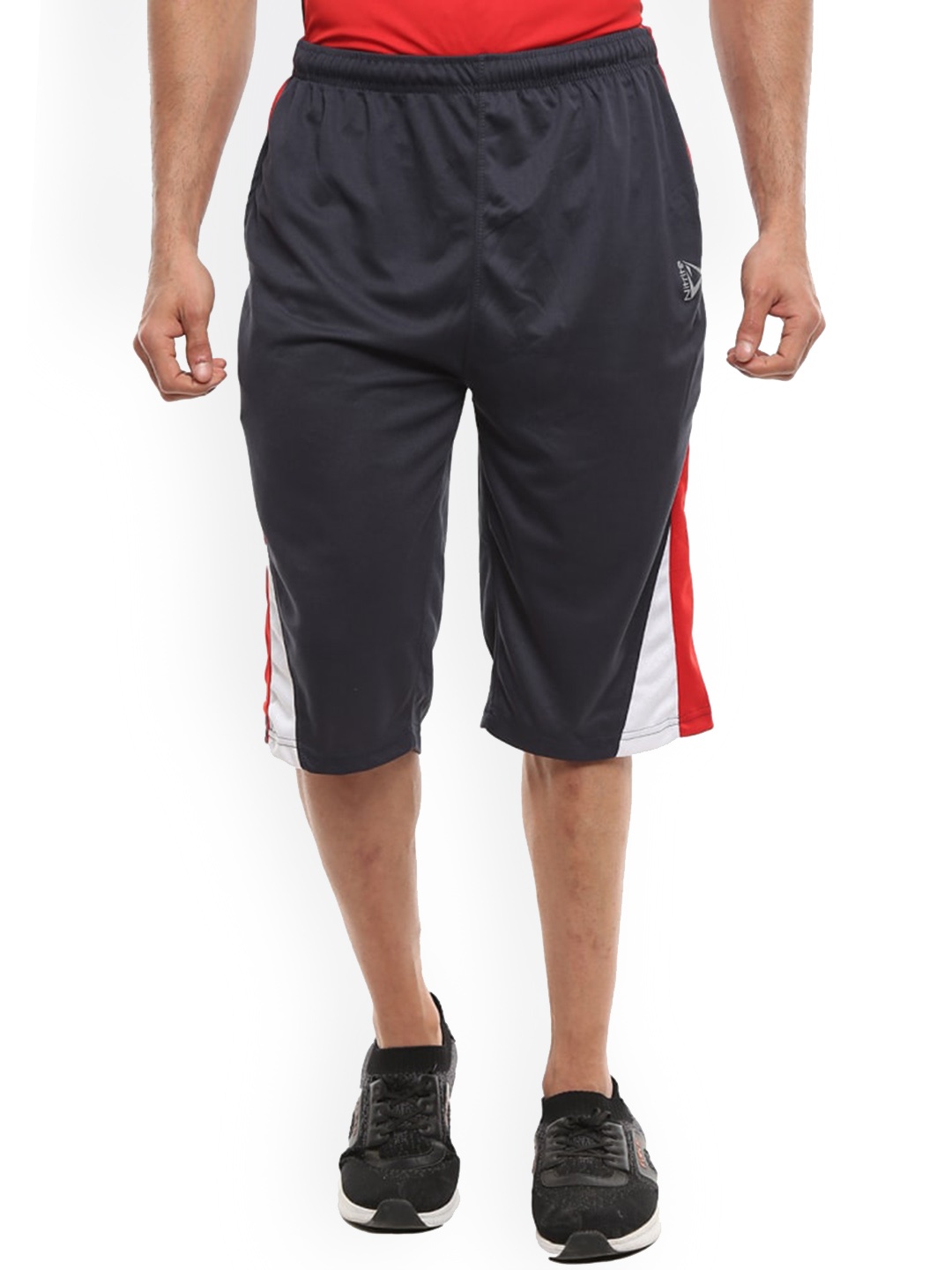 

V-Mart Men Mid Raise Cotton Knee Length Shorts, Grey