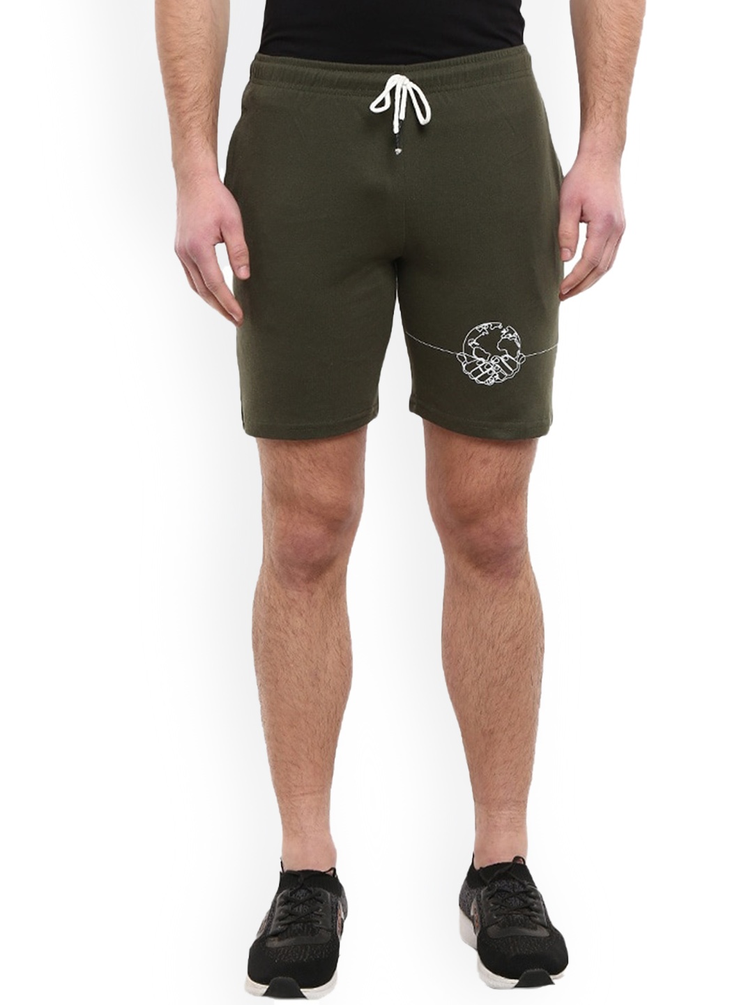 

V-Mart Men Mid Rise Shorts, Green