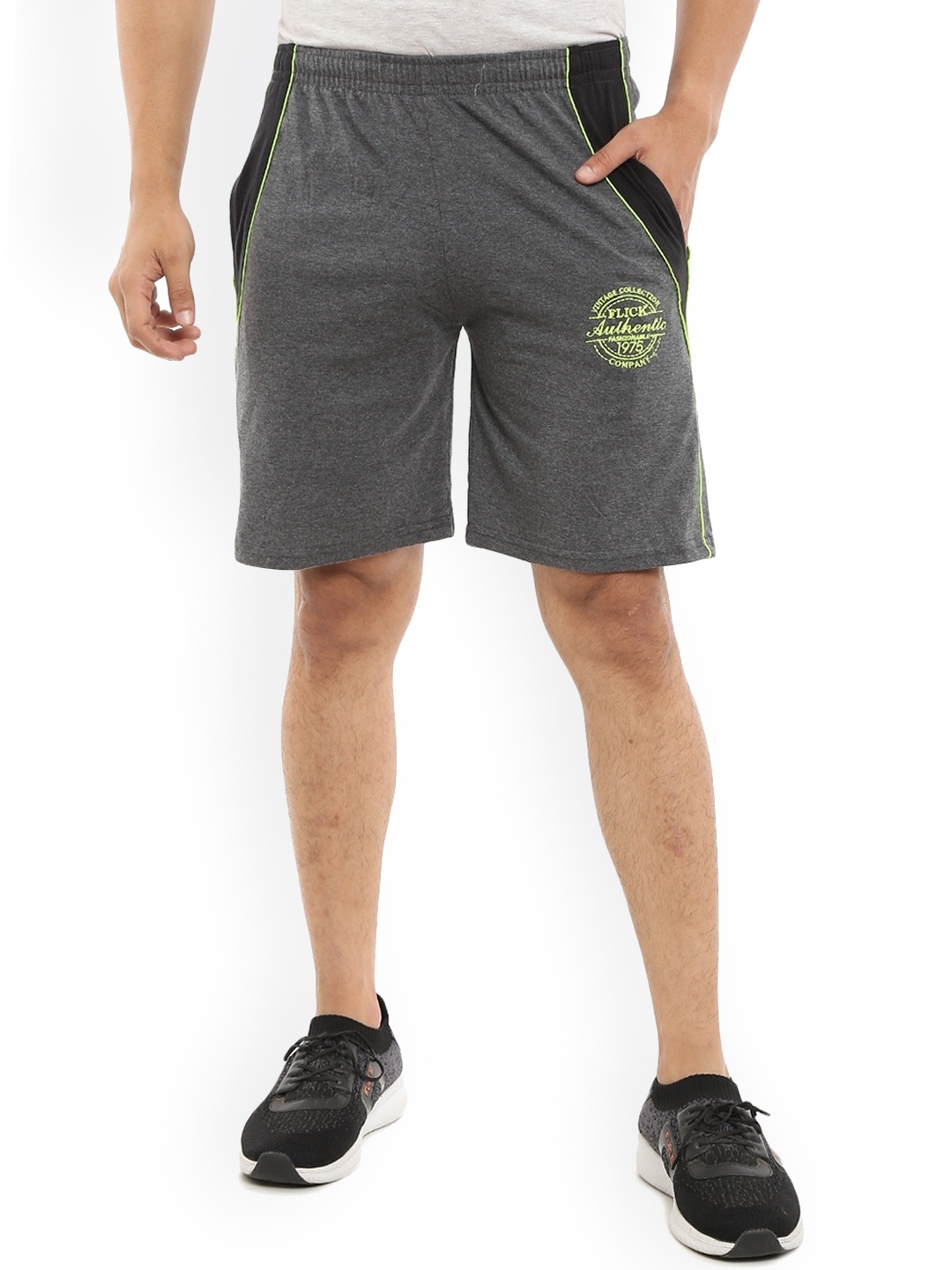 

V-Mart Men Mid-Rise Cotton Shorts, Grey
