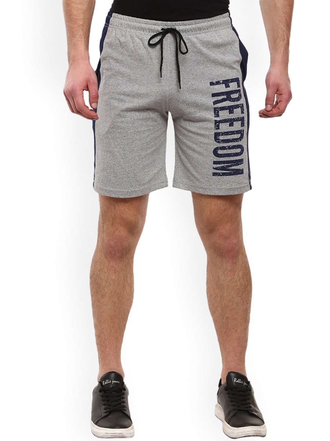 

V-Mart Men Typography Printed Cotton Shorts, Grey
