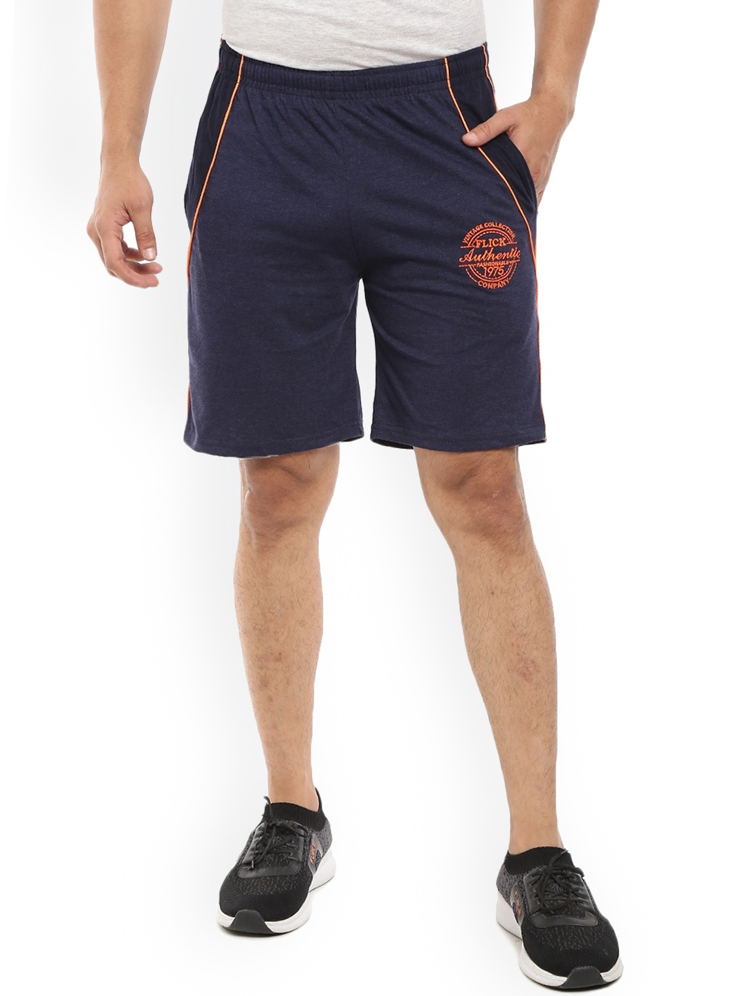 

V-Mart Men Mid Rise Cotton Shorts, Blue