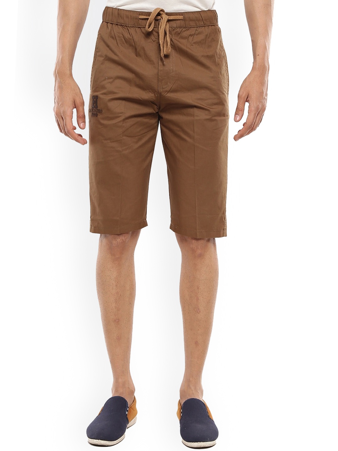 

V-Mart Men Mid Rise Cotton Shorts, Brown