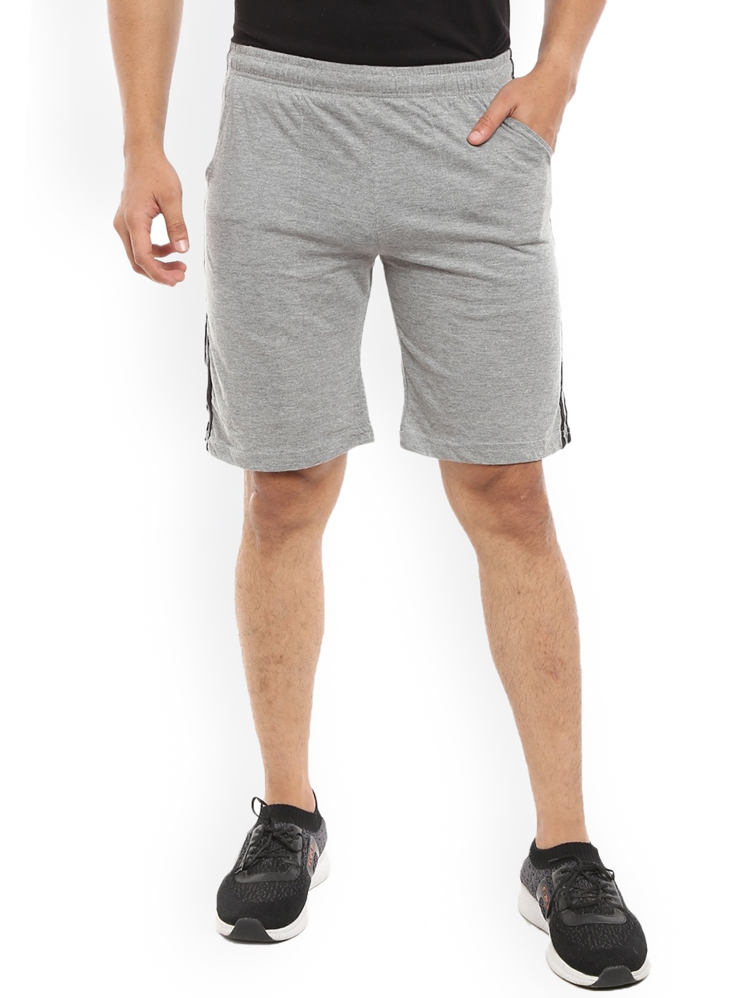 

V-Mart Men Mid Rise Cotton Sports Shorts, Grey