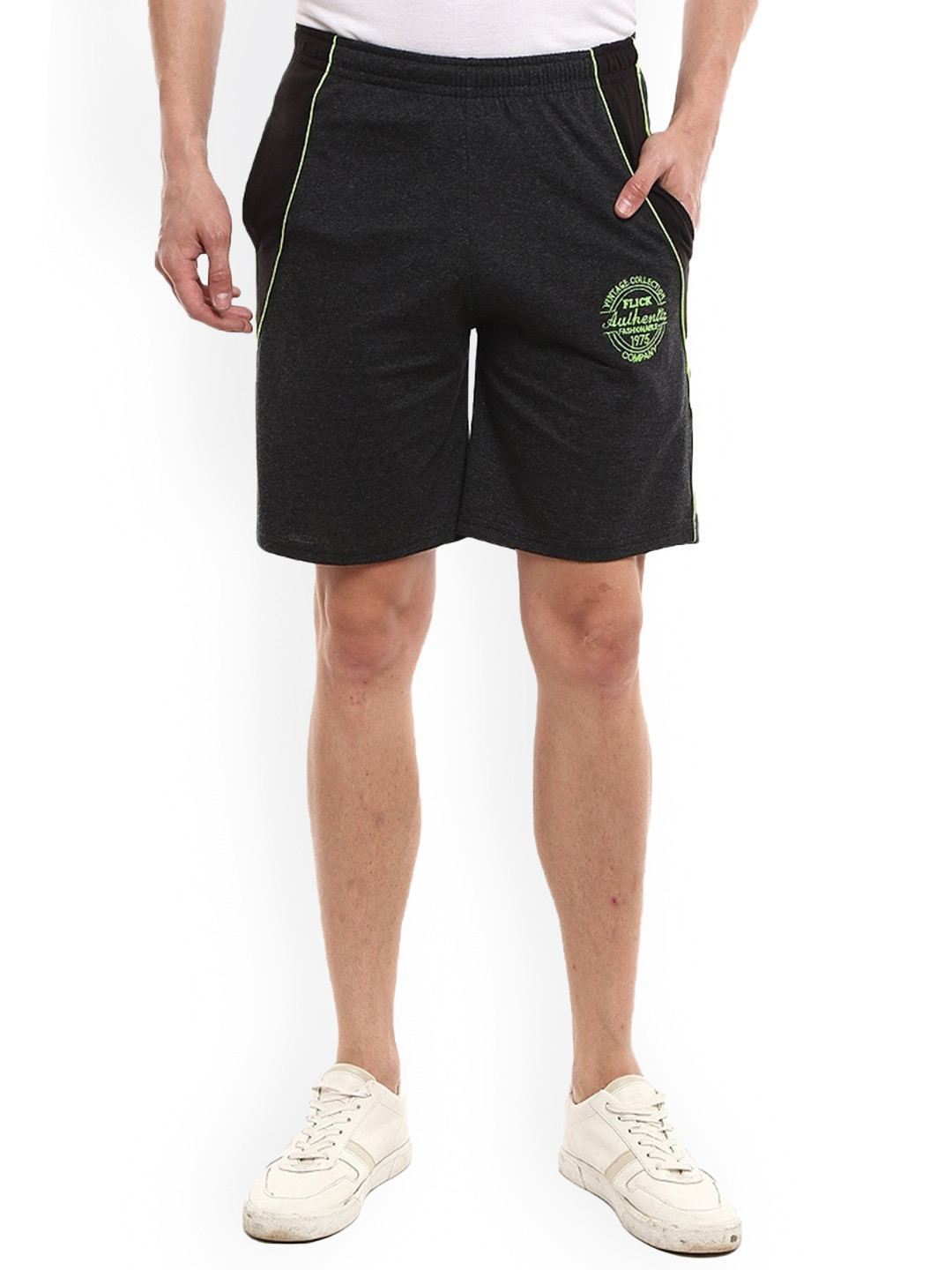 

V-Mart Men Mid Rise Shorts, Grey