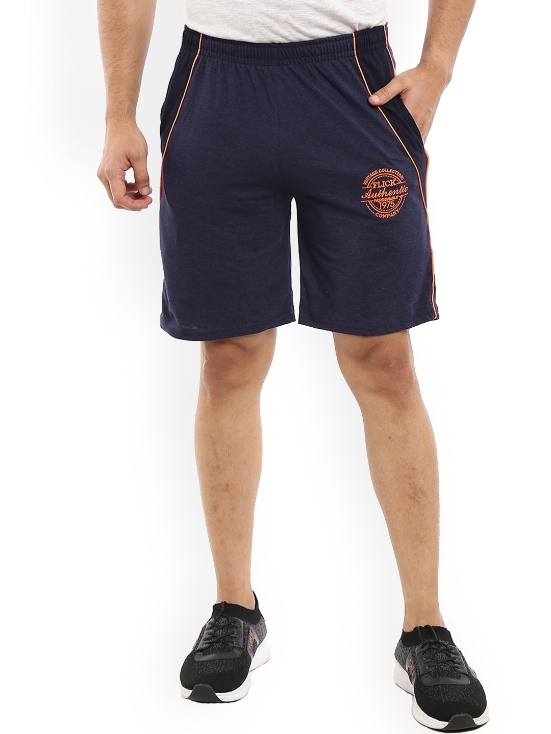 

V-Mart Men Mid Rise Cotton Sports Shorts, Blue