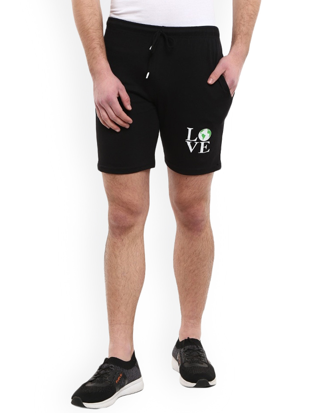 

V-Mart Men Mid Rise Shorts, Black