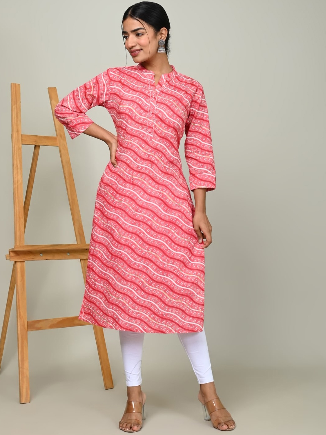 

Nishika Striped Gotta Patti Pastels Kurta, Peach