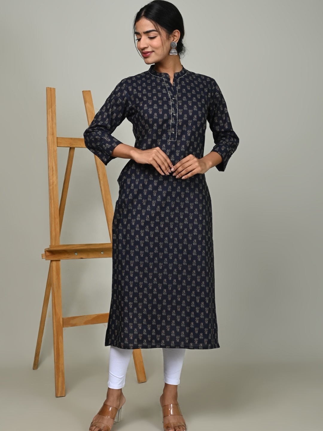

Nishika Women Ethnic Motifs Printed Cotton Kurta, Blue