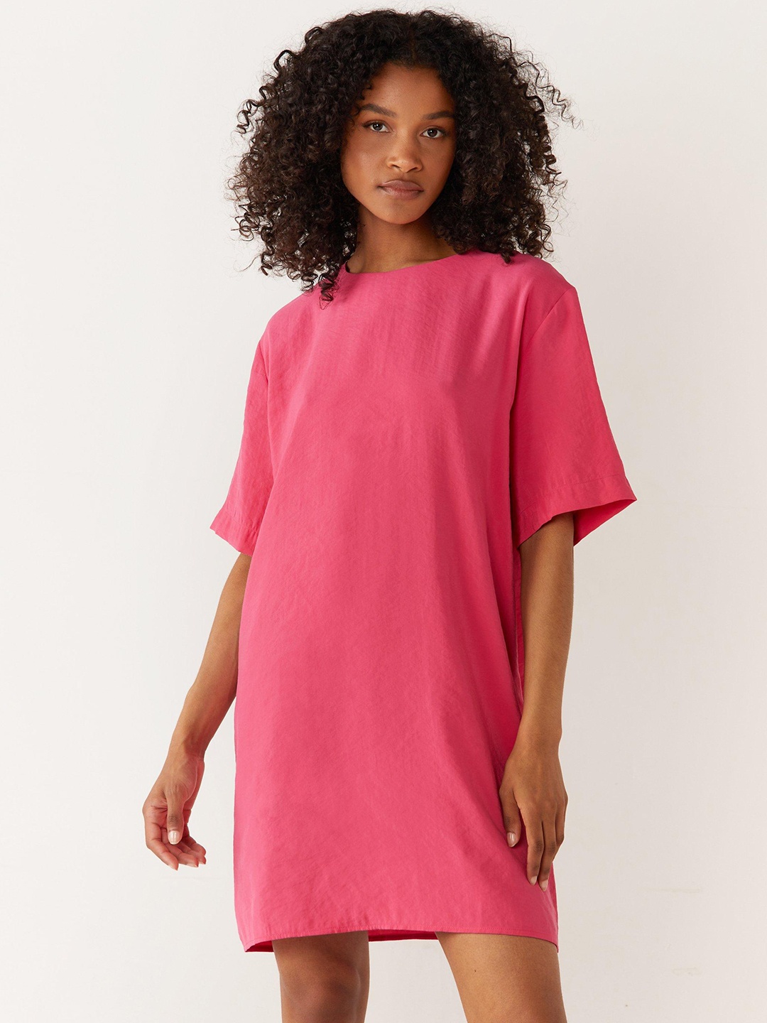 

WAREHOUSE Solid Shift Dress, Pink