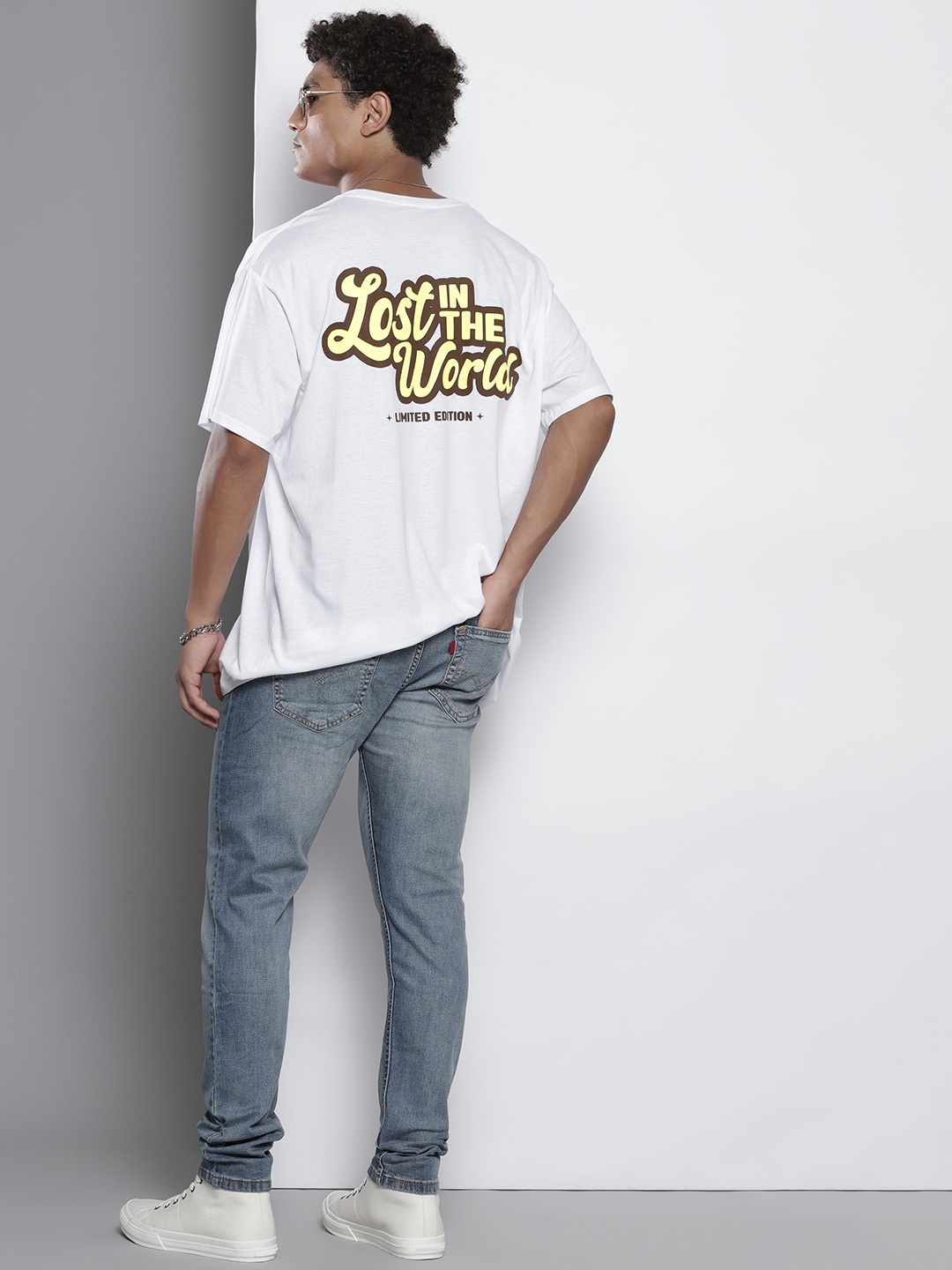 

boohooMAN Typography Printed Pure Cotton Oversized T-shirt, White
