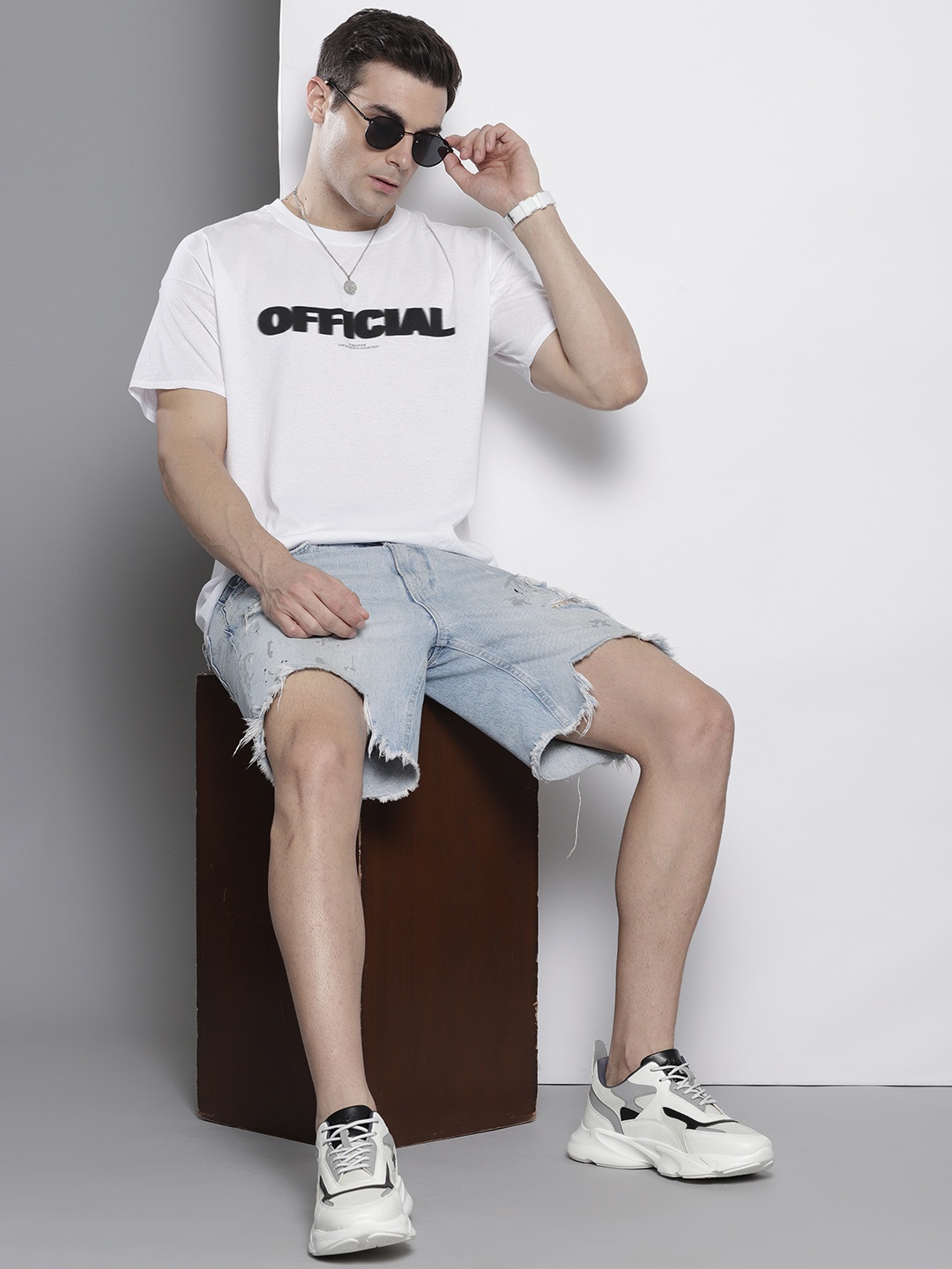 

boohooMAN Pure Cotton Printed T-shirt, White