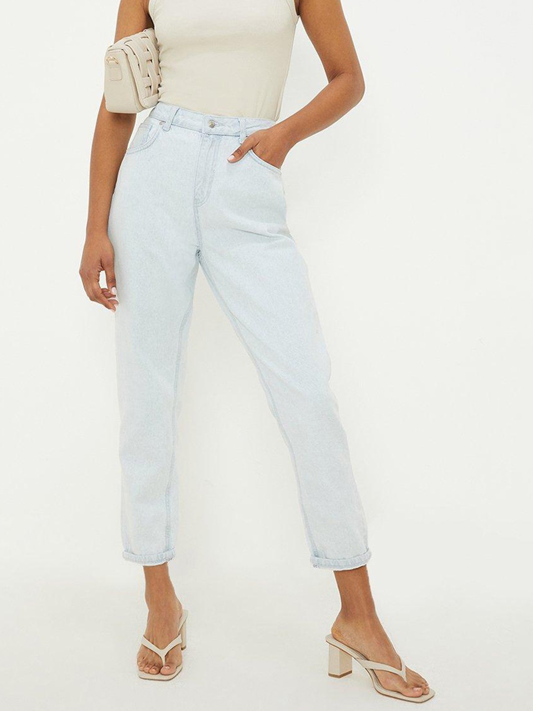 

DOROTHY PERKINS Women Mom Fit Pure Cotton Jeans, Blue