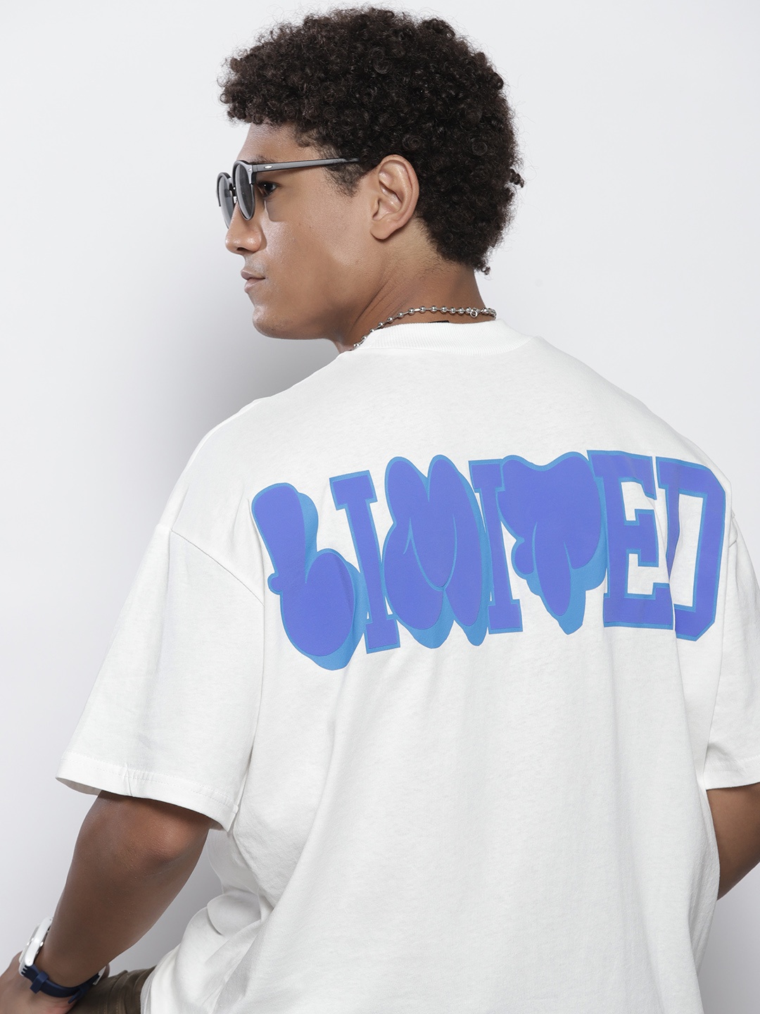 

boohooMAN Men Printed Pure Cotton Oversized T-shirt, White