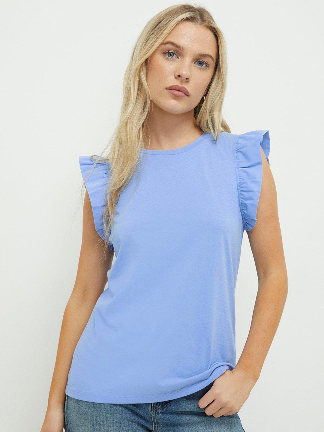 

DOROTHY PERKINS Petite Cotton Top, Blue