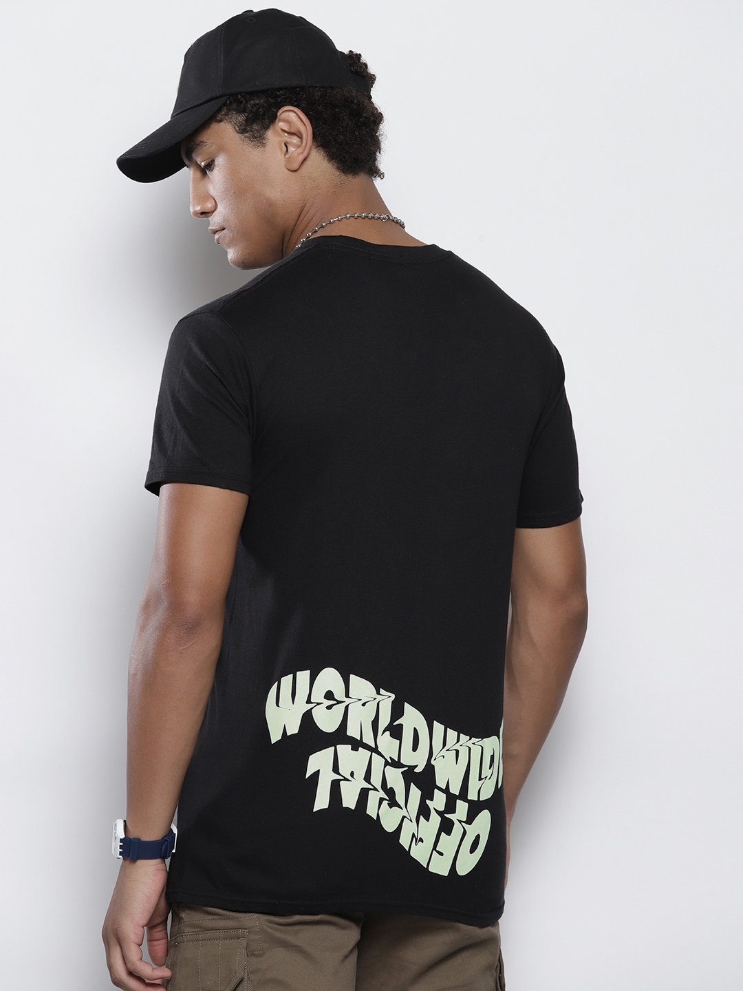 

boohooMAN Pure Cotton Printed Detail Oversized T-shirt, Black