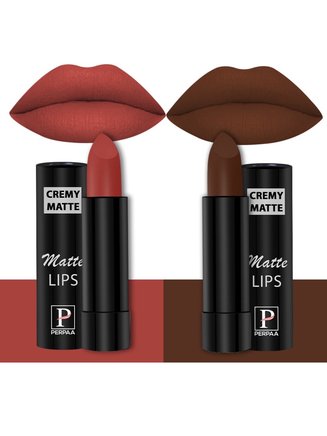 

PERPAA 2 Creamy Long Lasting Bullet Matte Lipstick - 3.5gm Each -55-67, Red