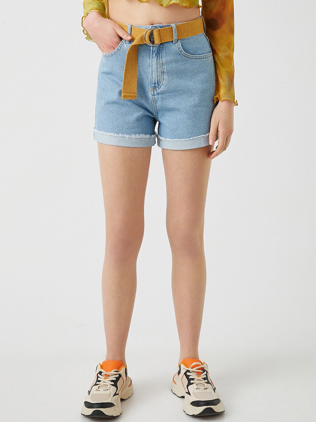 

Koton Women Cotton Denim Shorts, Blue