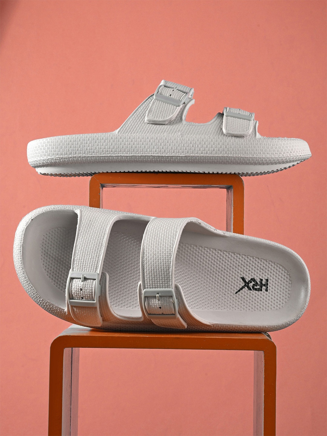 

HRX by Hrithik Roshan Men Beige Textured Sliders