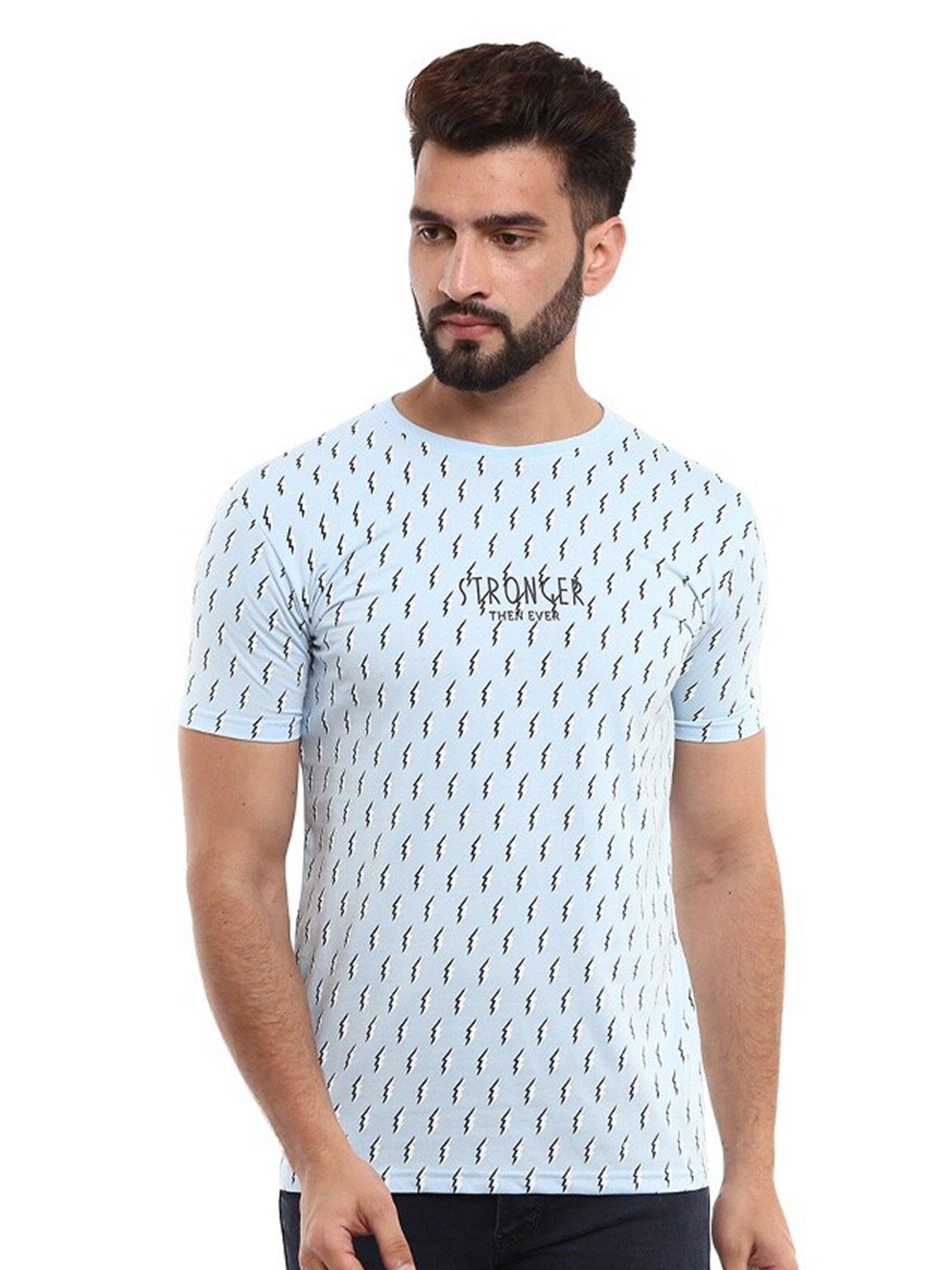 

V-Mart Conversational Printed Slim Fit T-shirt, Blue
