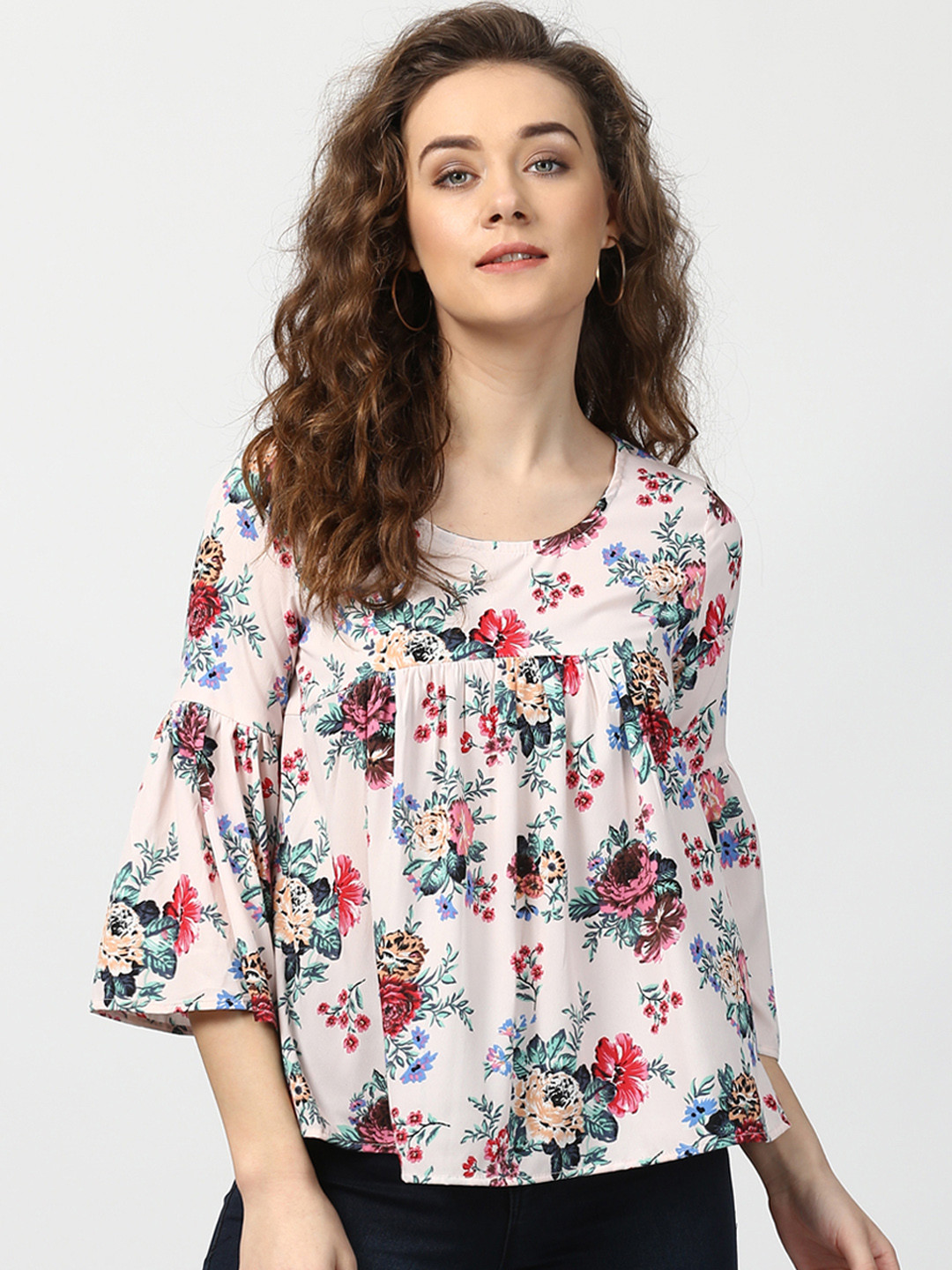 

Harpa Women Cream-Coloured Printed Top