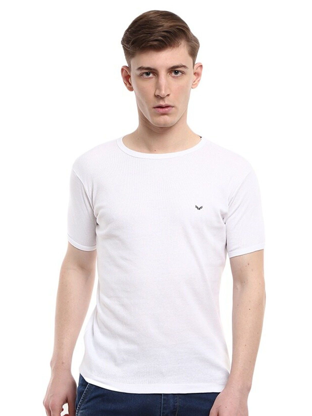 

V-Mart Round Neck Cotton T-shirt, White