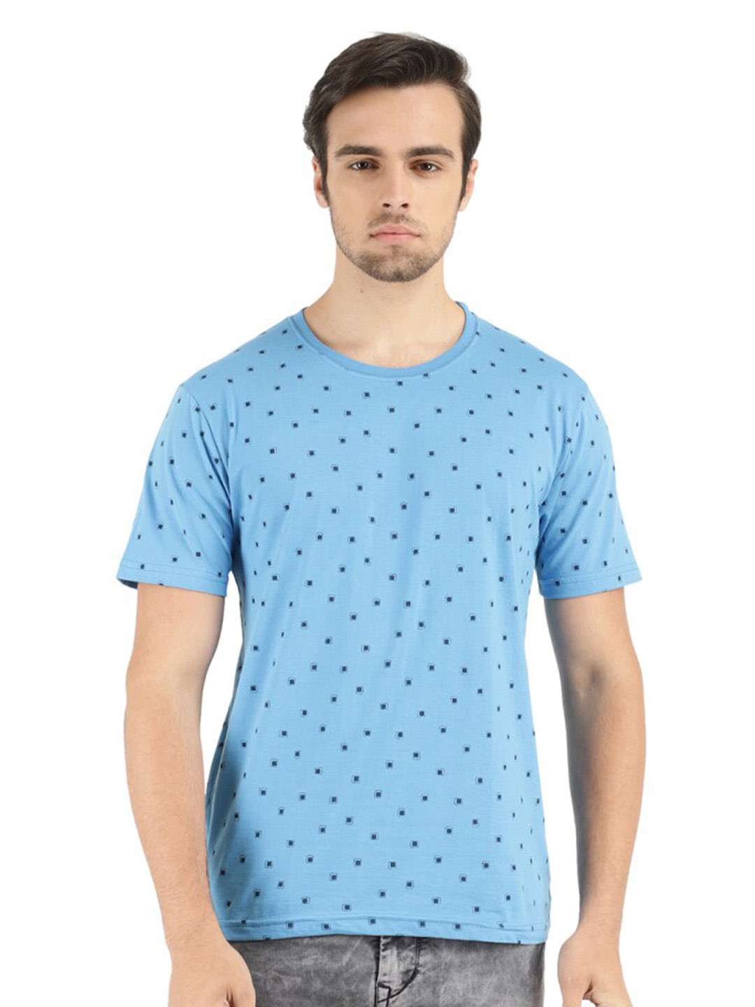 

V-Mart Conversational Printed Cotton Slim Fit T-Shirt, Blue