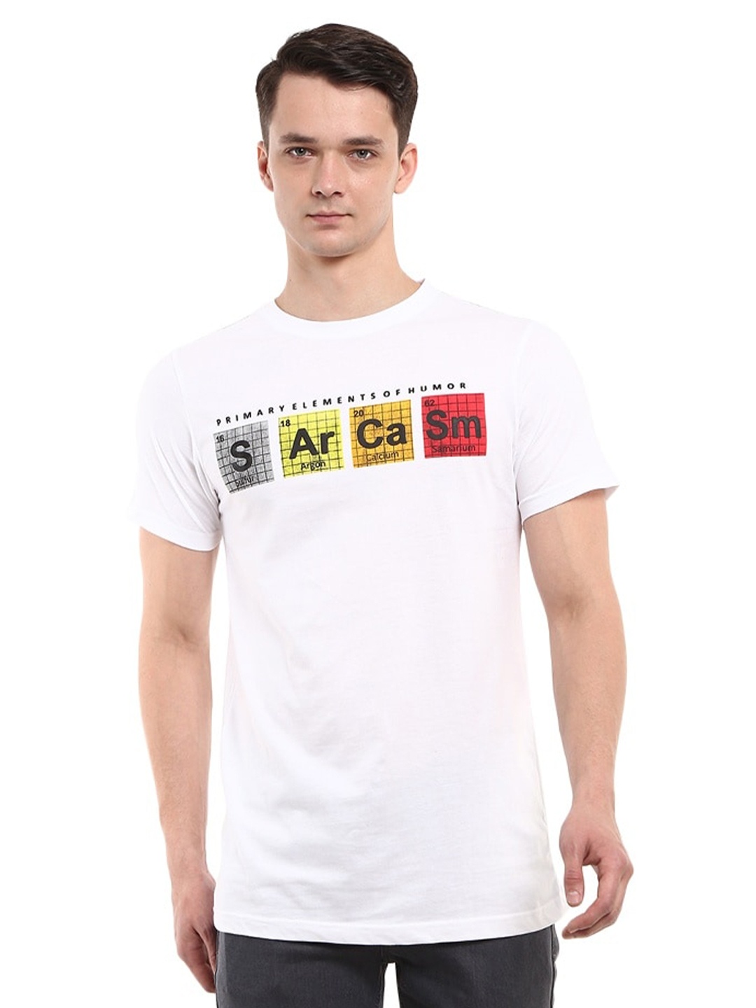 

V-Mart Typography Printed Cotton T-Shirt, White
