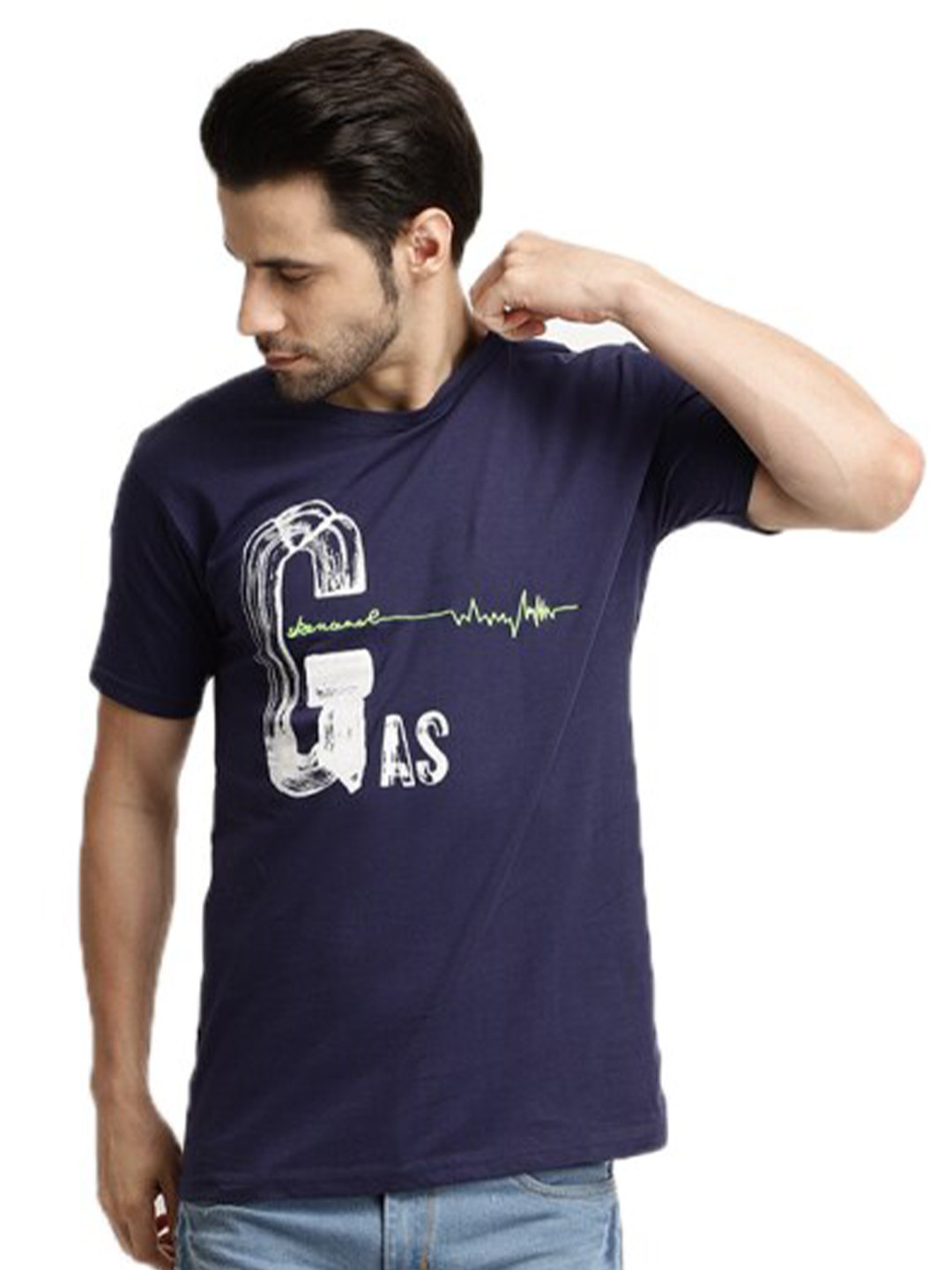 

V-Mart Typography Printed Cotton T-shirt, Blue