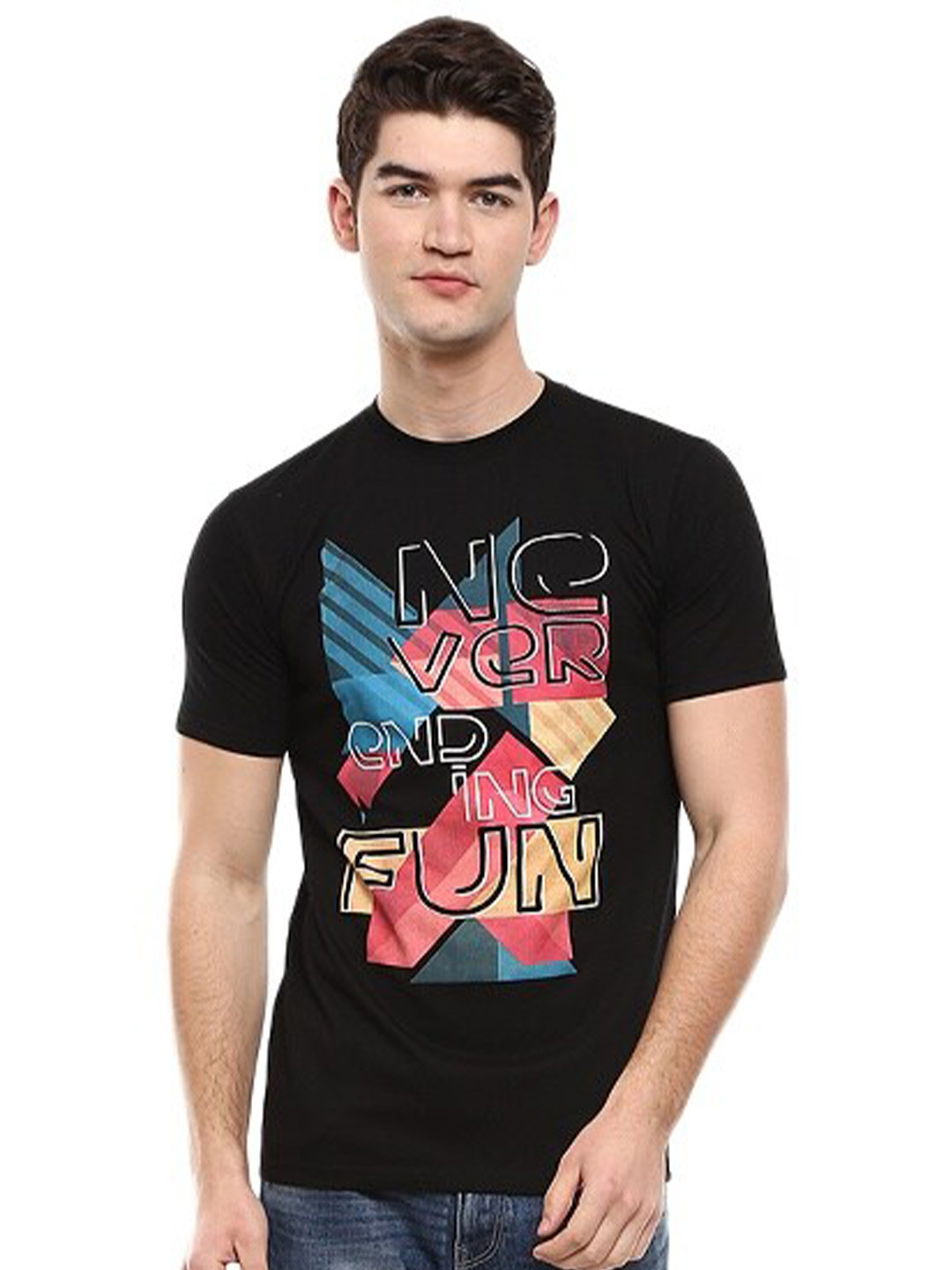 

V-Mart Graphic Printed Slim Fit T-shirt, Black