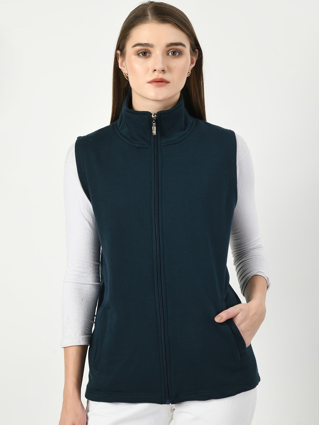 

BAESD Fleece Lightweight Longline Padded Jacket, Navy blue