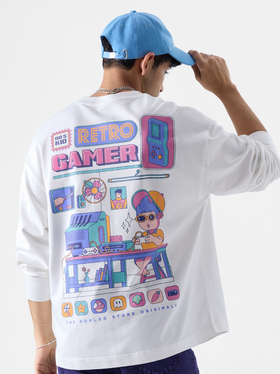 

The Souled Store Graphic Printed Oversized Pure Cotton T-shirt, White