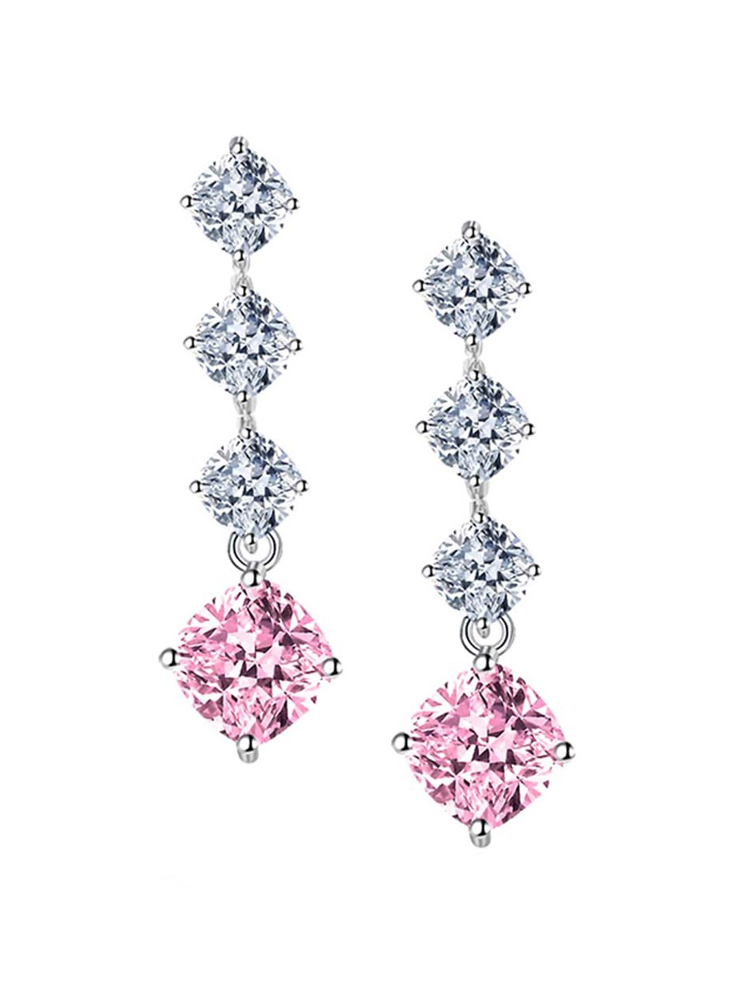

Designs & You Silver Plated Square Drop Earrings