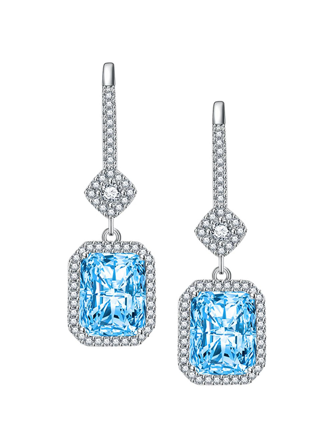 

Designs & You Blue Geometric Drop Earrings
