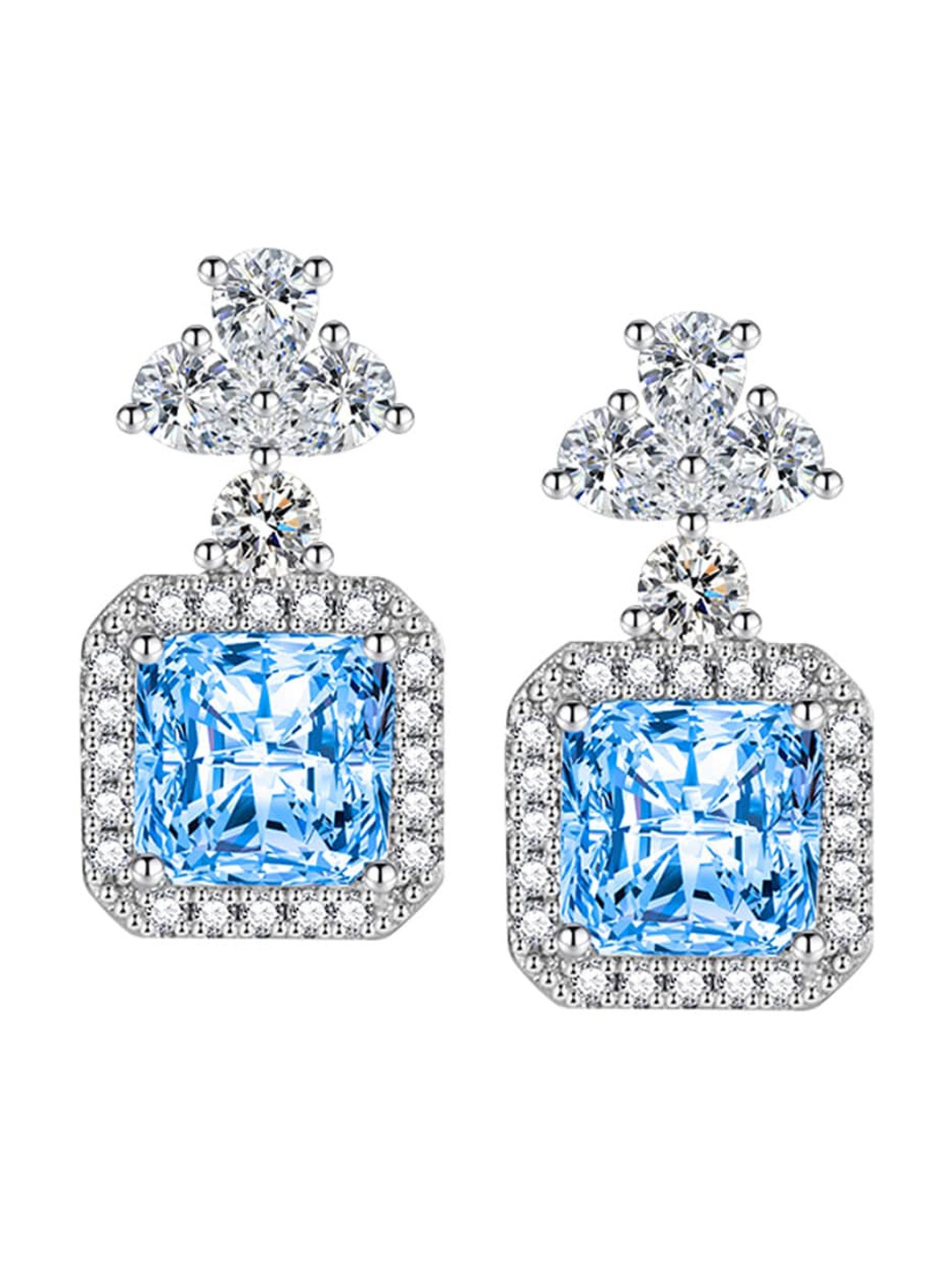

Designs & You Silver Plated Square Shaped Drop Earrings