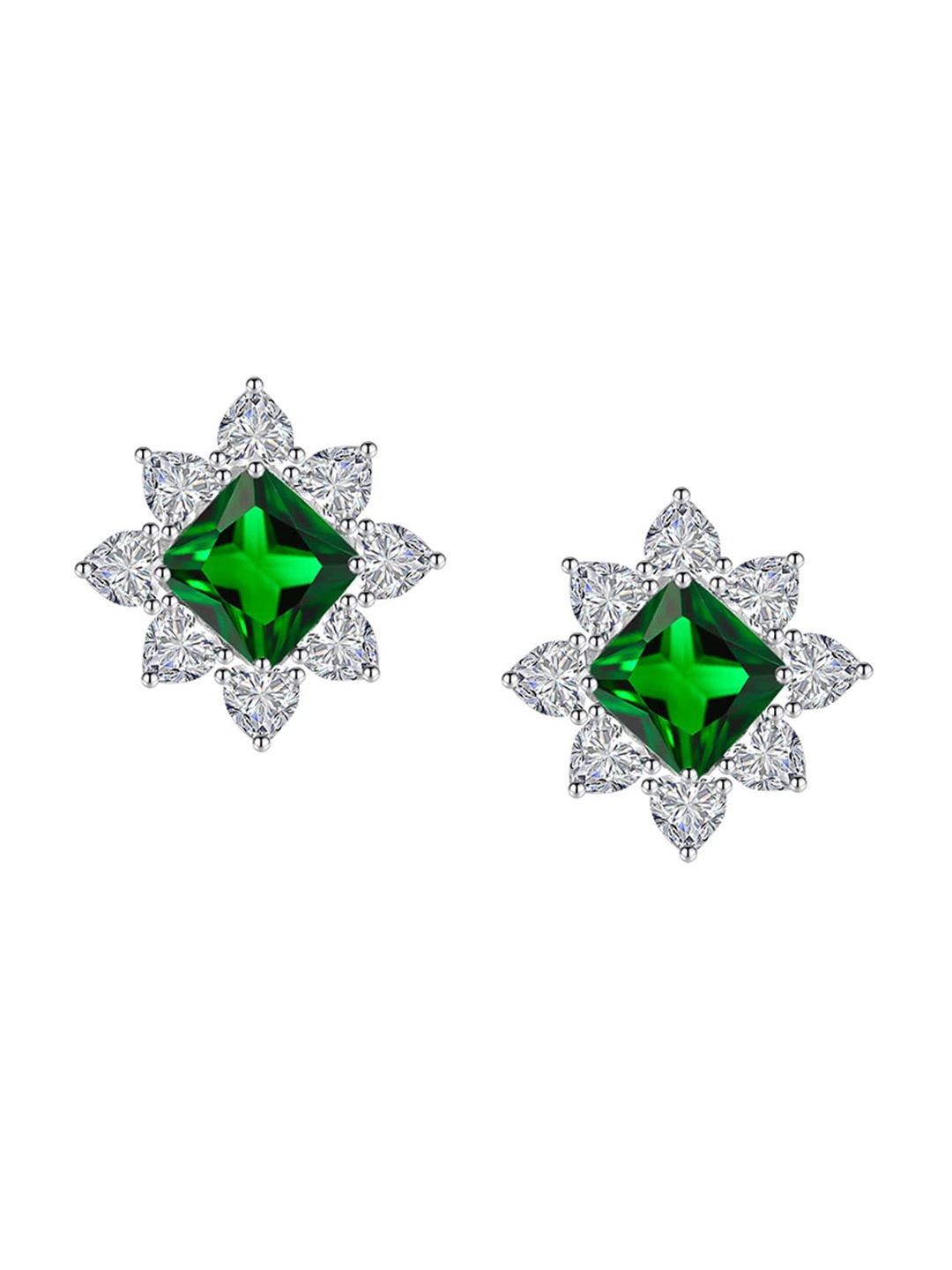 

Designs & You Green Square Studs Earrings
