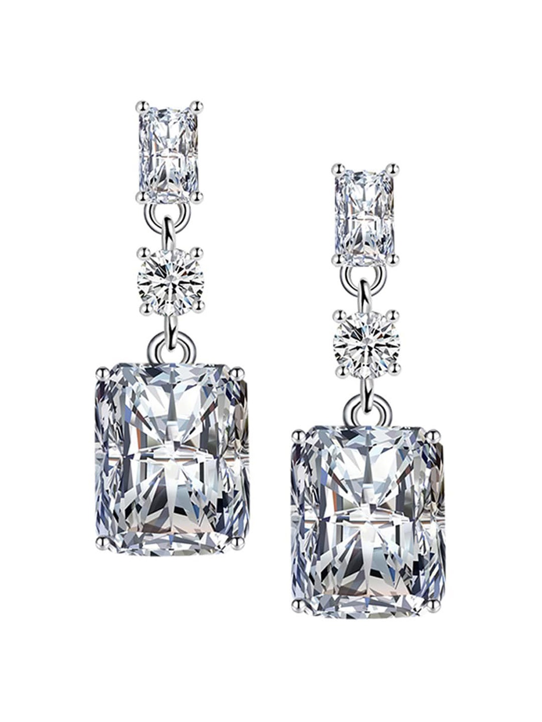 

Designs & You Silver-Toned Geometric Drop Earrings