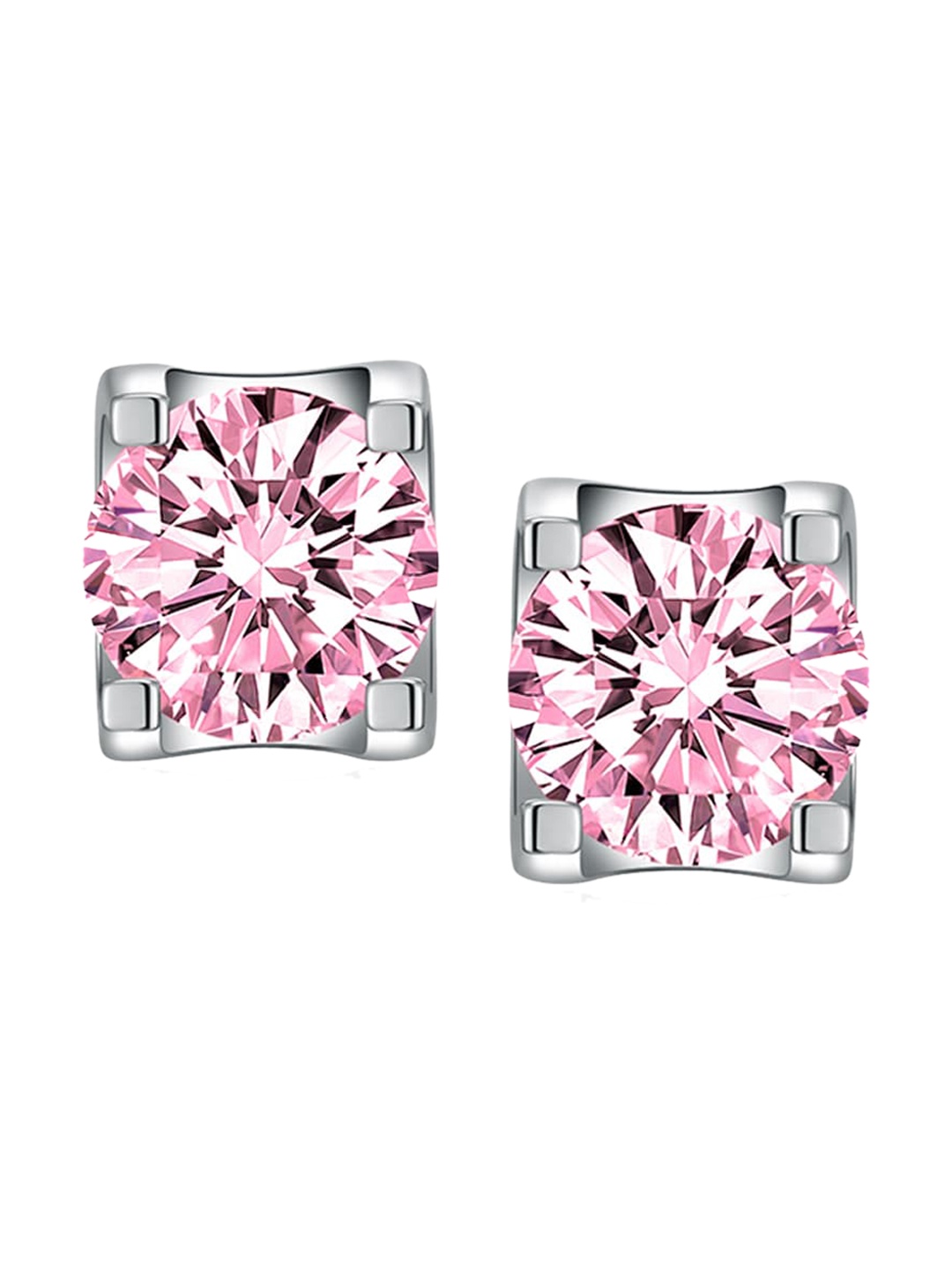 

Designs & You Silver-Plated CZ-Studded Contemporary Studs Earrings