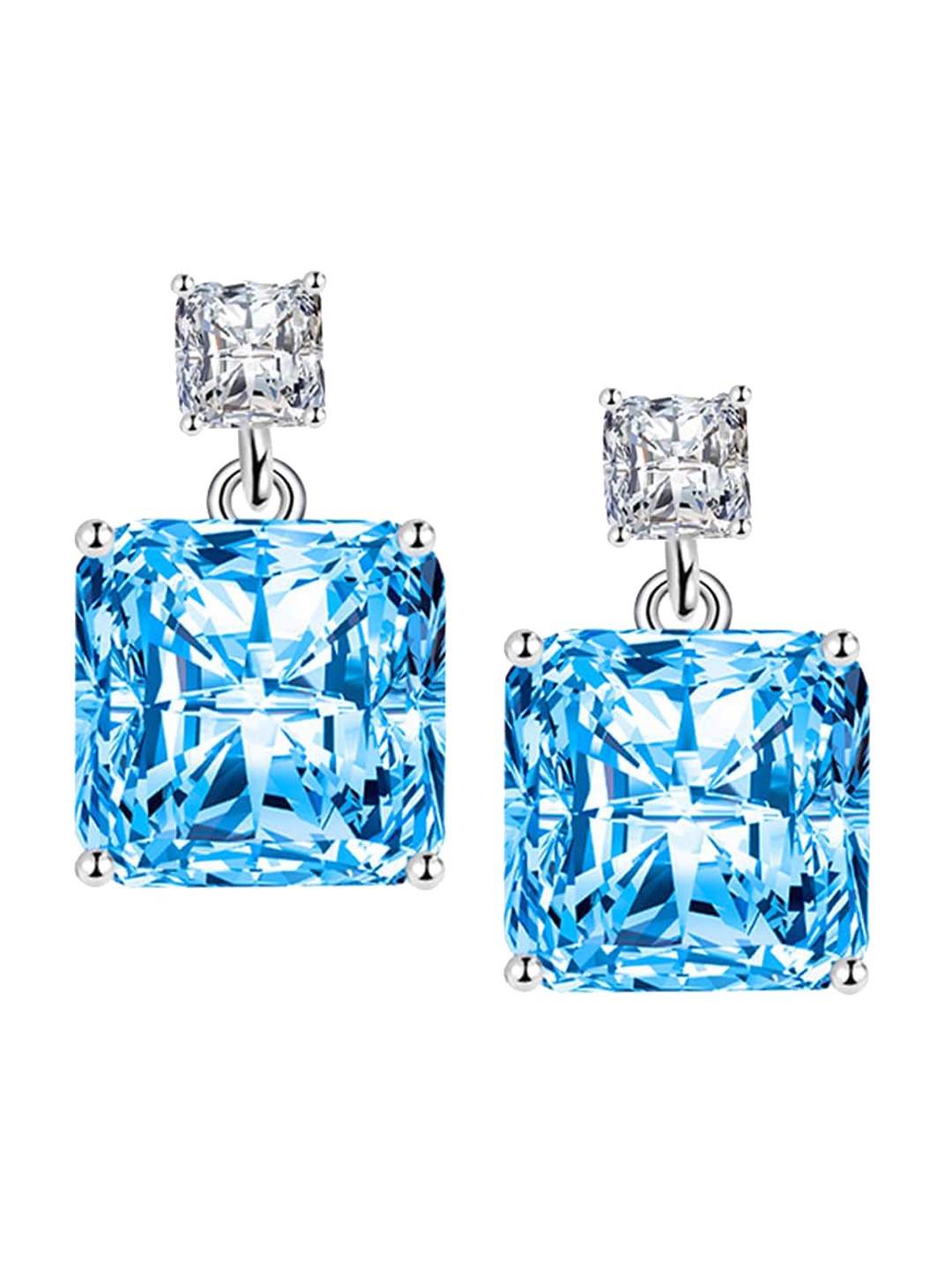 

Designs & You Silver Plated Square Shaped Drop Earrings