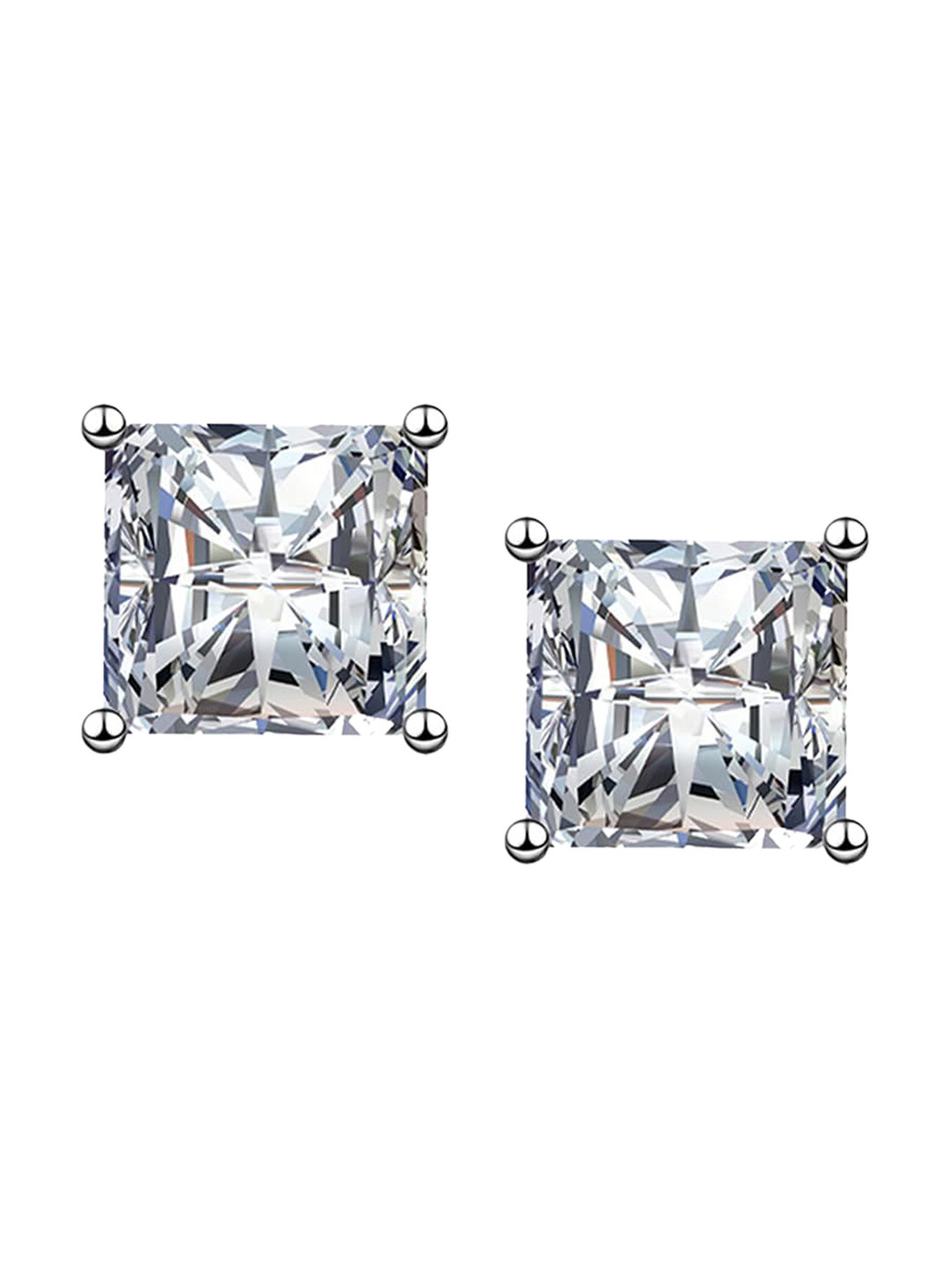 

Designs & You Silver Plated Square Studs Earrings