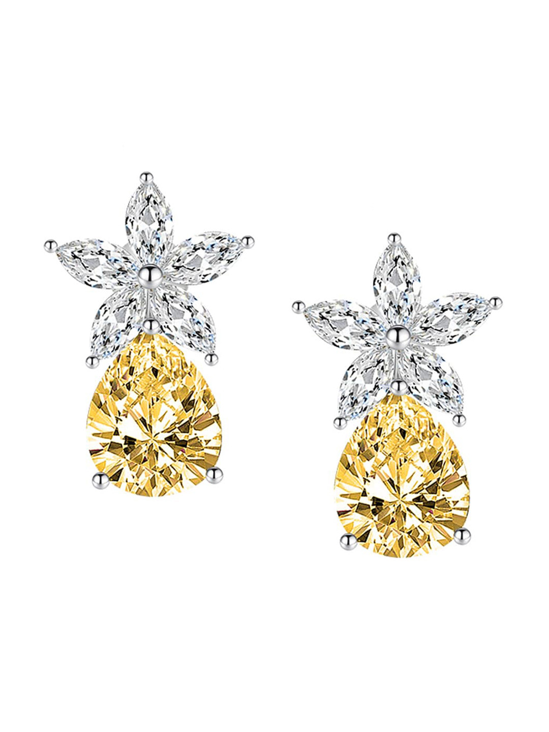 

Designs & You Silver-Plated CZ-Studded Contemporary Studs Earrings