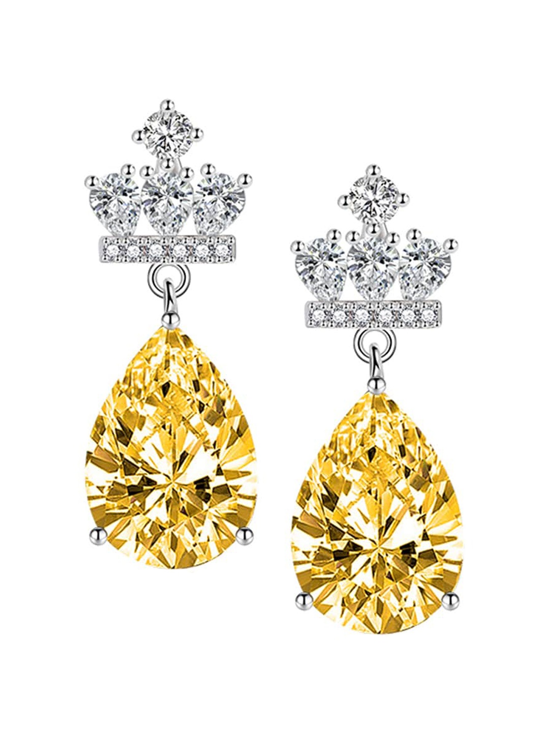

Designs & You Silver Plated Teardrop Shaped Drop Earrings