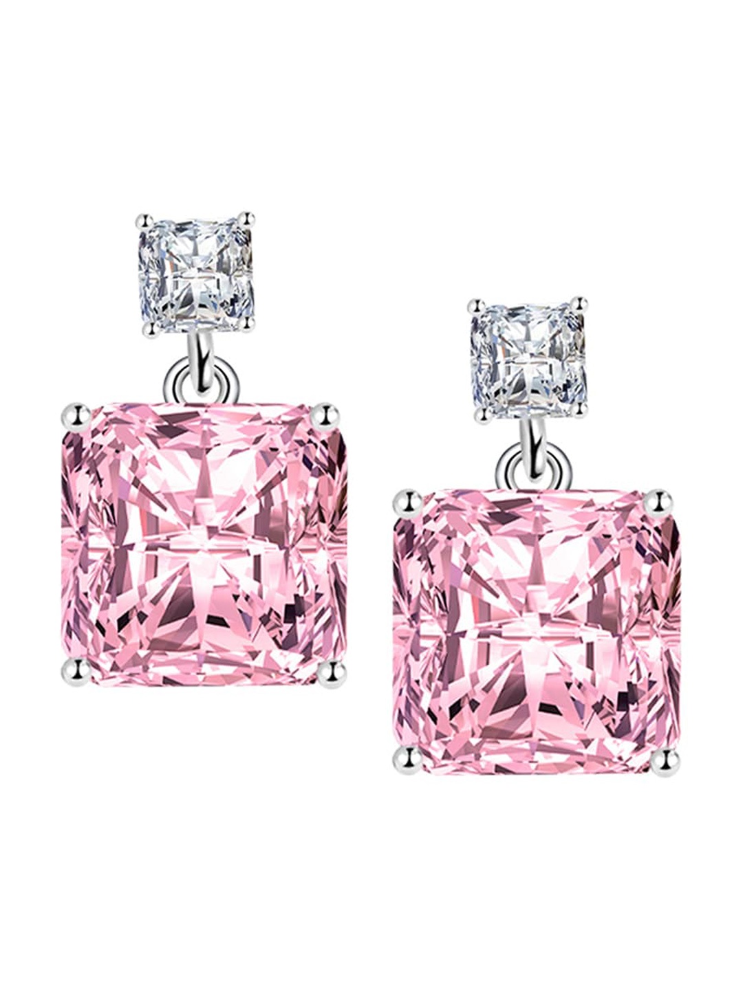 

Designs & You Pink Square Drop Earrings