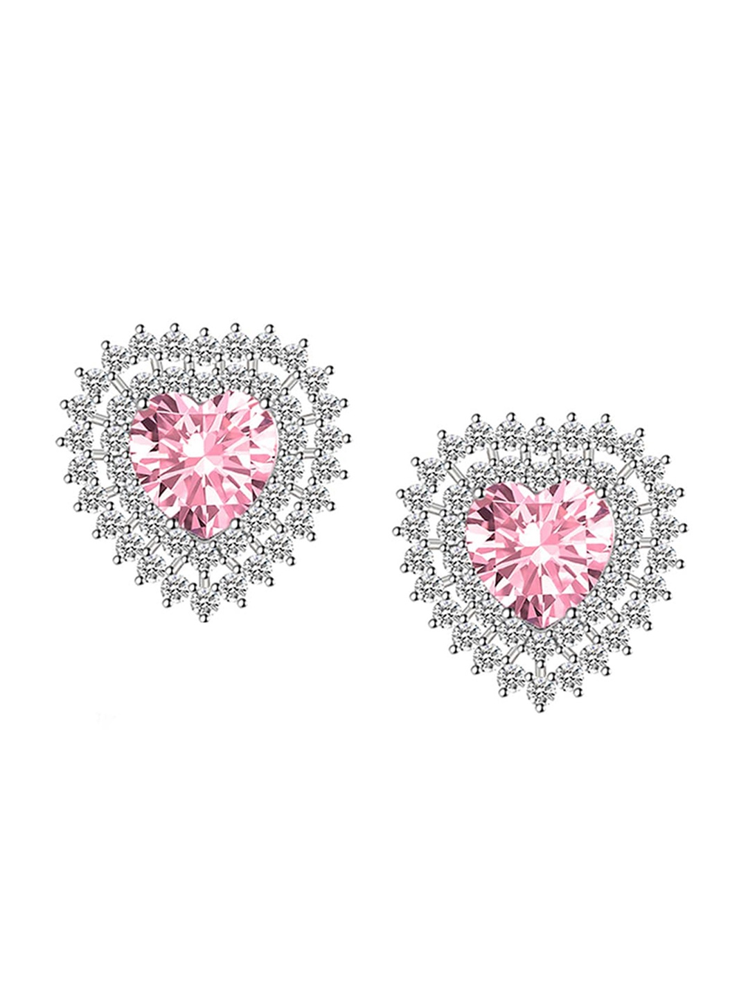 

Designs & You Silver Plated Heart Shaped Studs Earrings