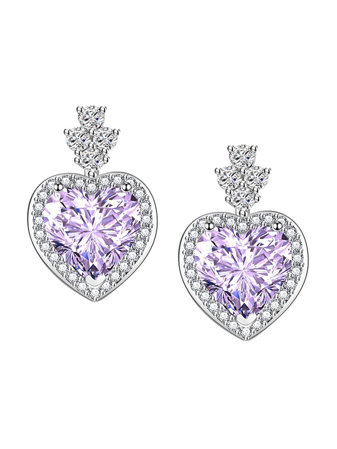 

Designs & You Silver Plated Heart Shaped Drop Earrings